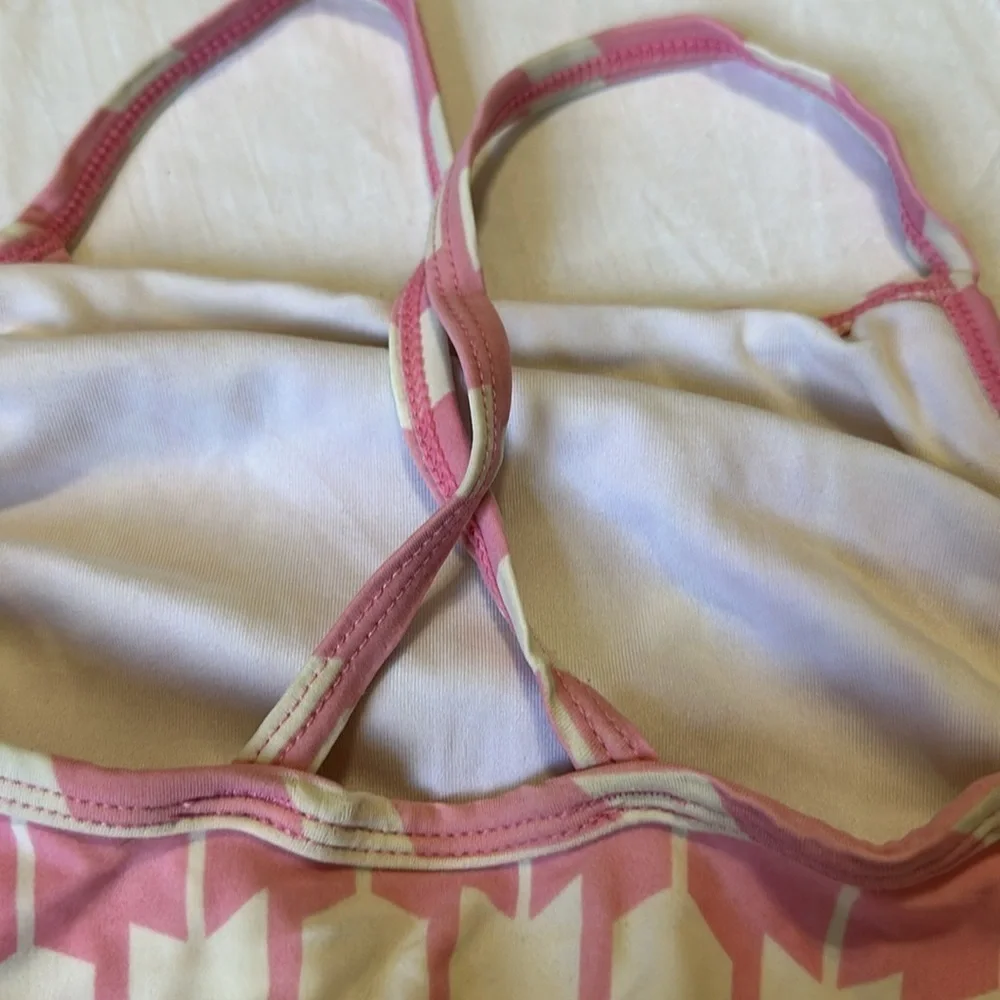 Hanna Andersson Pink and White swimsuit  size 6-7